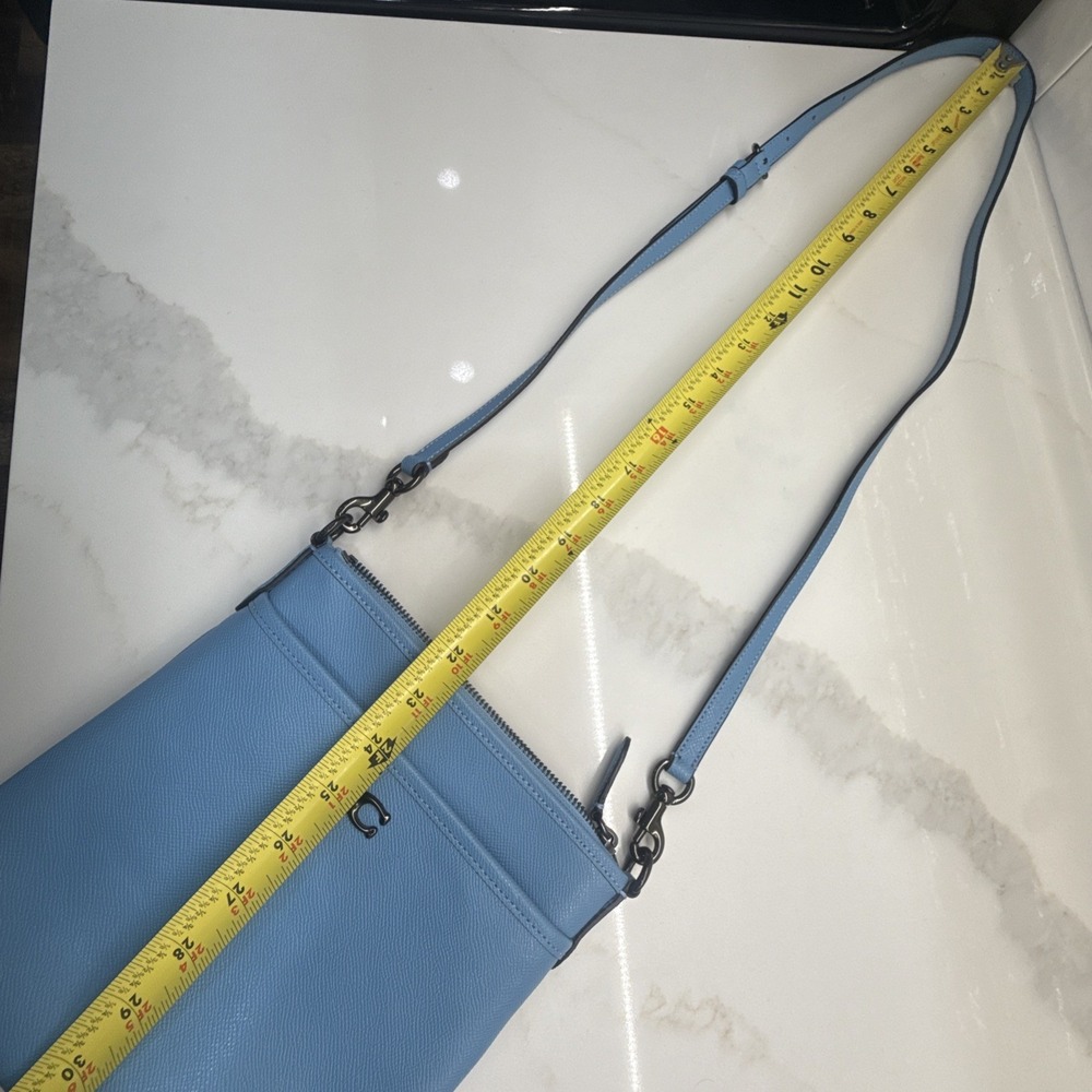 COACH Kitt Messenger Crossbody Bag Blue Crossgrain Leather Shoulder Purse CLEAN! - Picture 13 of 16